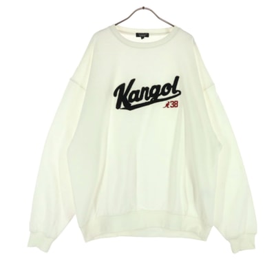 KANGOL カンゴール 裏起毛 ロゴマーク 長袖 トレーナー L ホワイト スウェット