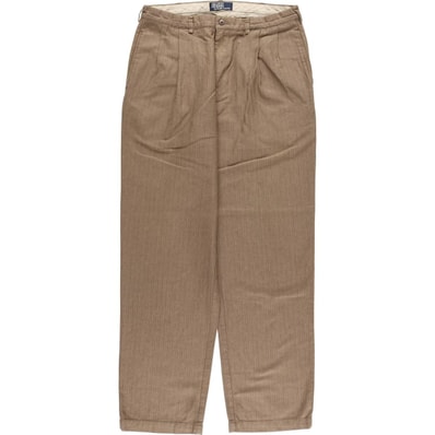 古着 ラルフローレン Ralph Lauren POLO by Ralph Lauren ヘリンボーン ツータック コットン スラックスパンツ メンズw34相当/eaa541333