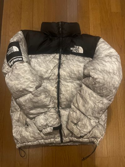 Supreme x The North Face Nuptse Jacket "White Paper Print"
