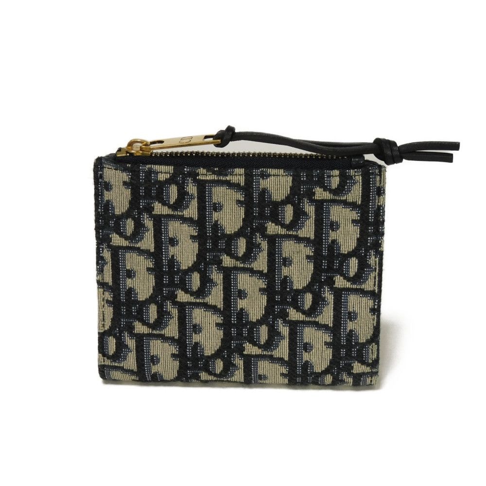 Dior コンパクト ウォレット 二つ折り財布 オブリーク ジャガード