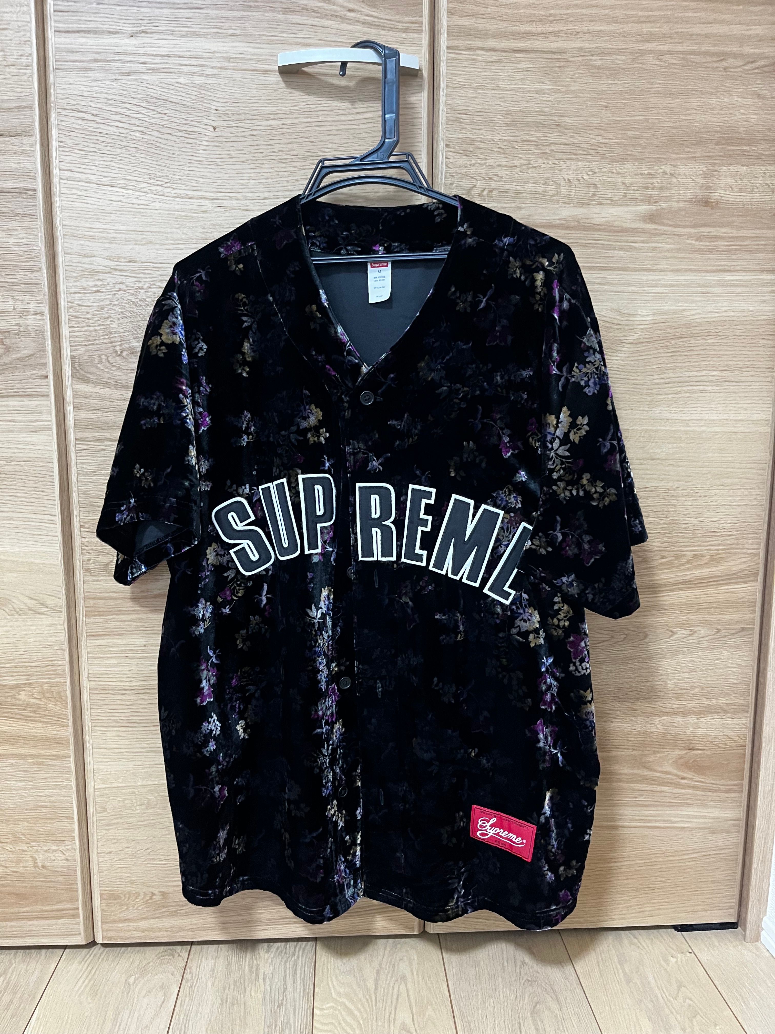 Supreme Floral Velour Baseball Jersey 