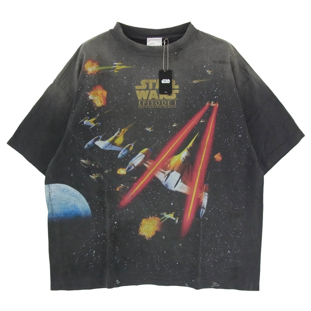 SAINT MICHAEL セントマイケル カットソー 25SS SM-HR8-0000-C62 × STAR WARS S/S TEE STAR WARS スターウォーズ プリント 半袖 Tシャツ カットソー ブラック系 XL【美品】【中古】