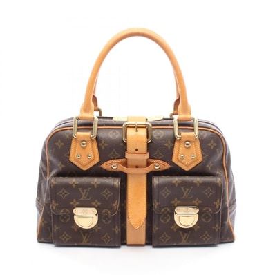 ルイ・ヴィトン LOUIS VUITTON マンハッタンGM モノグラム ハンドバッグ バッグ PVCコーティングキャンバス レザー レディース ブラウン系 M40025 【中古】