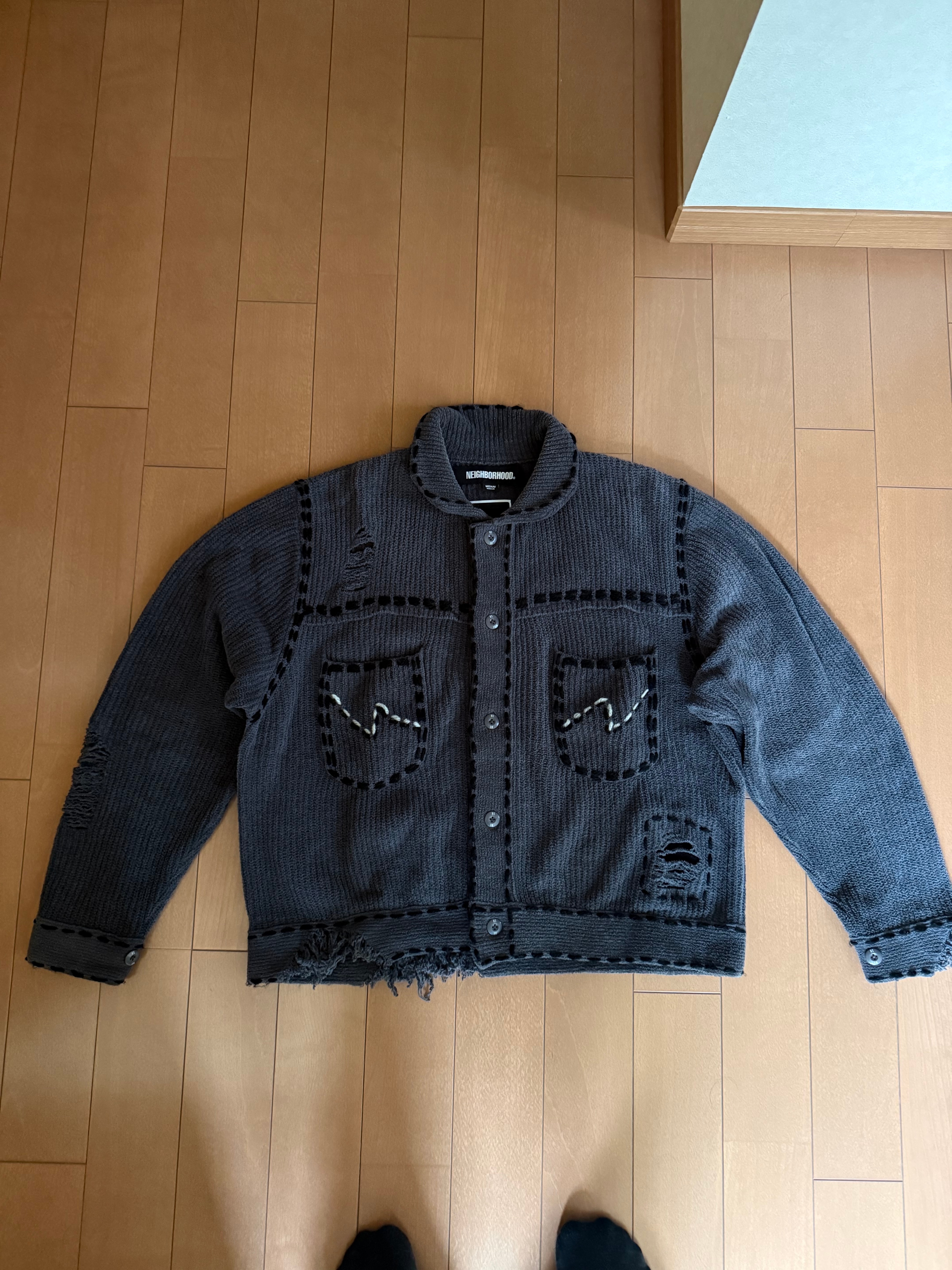 NEIGHBORHOOD x PHINGERIN PG1 SAVAGE KNIT "CHARCOAL"