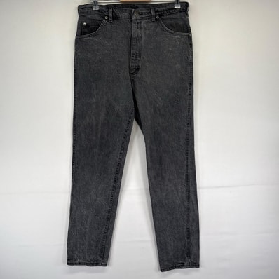 古着 リー Lee USA製 デニム パンツ Gパン デニムパンツ ジーパン ブラックデニム ストレート w38L34 ダークグレー系 メンズ