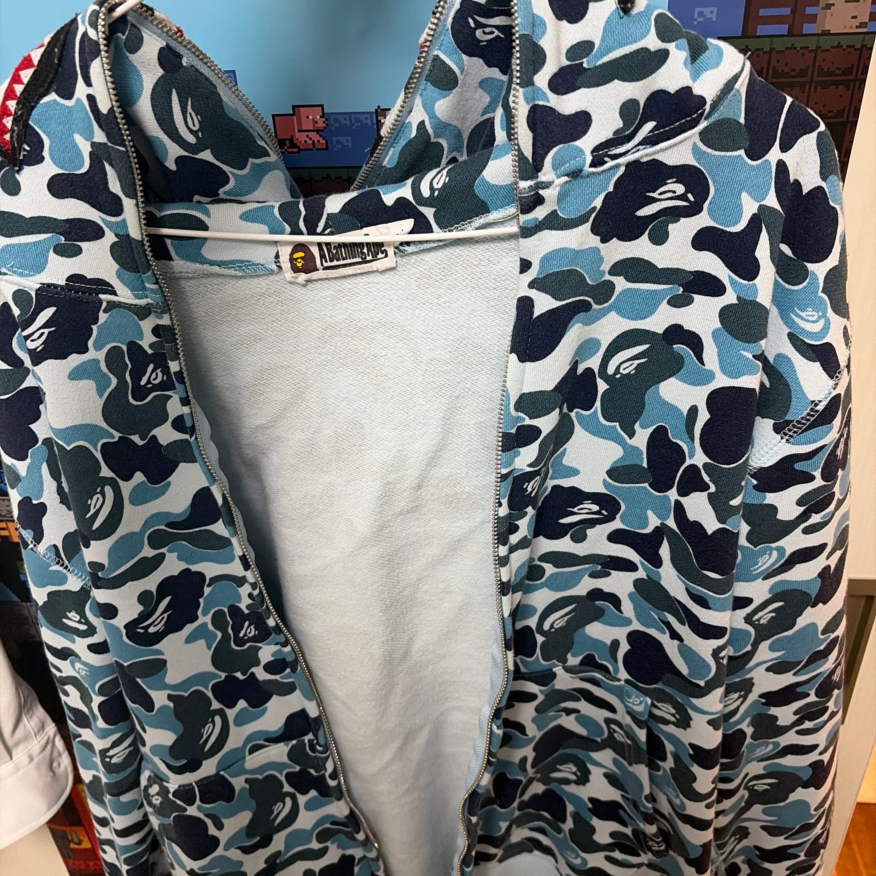 A BATHING APE ABC Camo Shark Full Zip Hoodie "Blue"