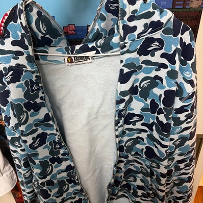 A BATHING APE ABC Camo Shark Full Zip Hoodie "Blue"