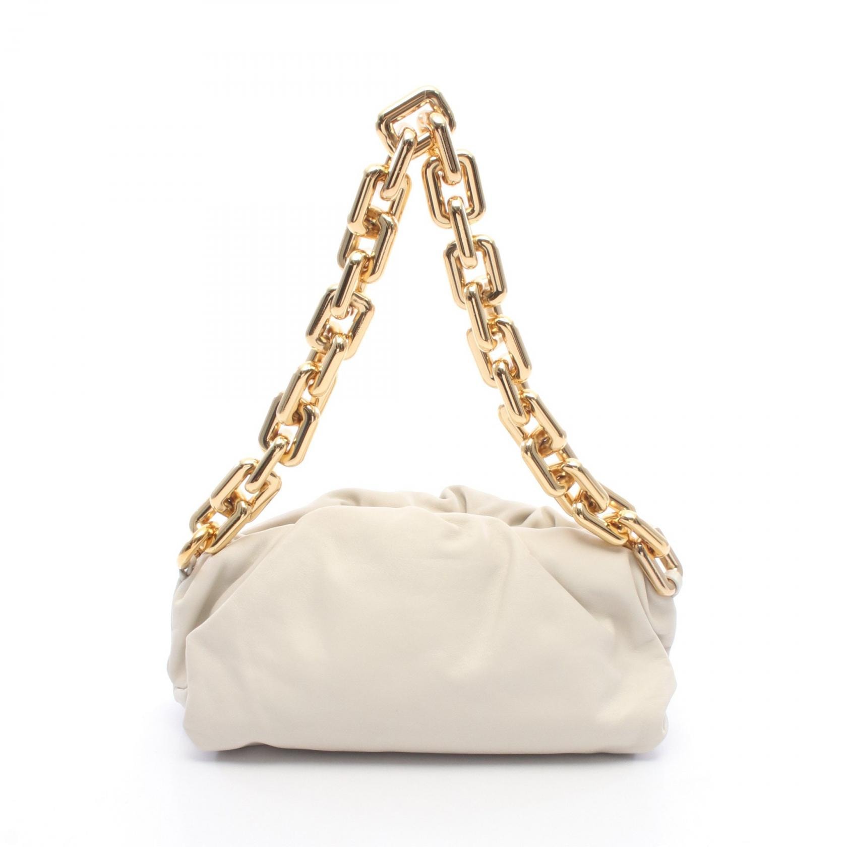 ボッテガヴェネタ BOTTEGA VENETA ザ チェーン ポーチ ショルダーバッグ バッグ レザー レディース ホワイト系 620230 VCP40 【中古】