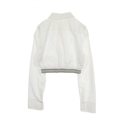 ロエベ LOEWE 長袖 クロップド ウエストバンド 衣料品 トップス コットン レディース ホワイト系 / ブラック系 【中古】