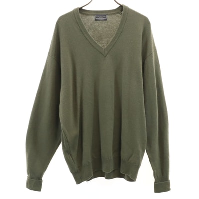 Christian Dior MONSIEUR クリスチャンディオール ムッシュ 90s オールド 長袖 Vネック セーター L オリーブ系 ニット