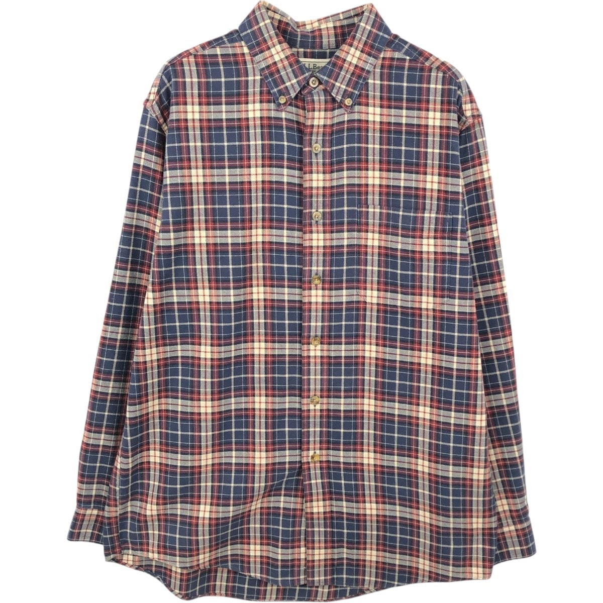 古着 90~00年代 エルエルビーン L.L.Bean 長袖 ボタンダウン ライトネルチェックシャツ メンズM相当/eaa662104