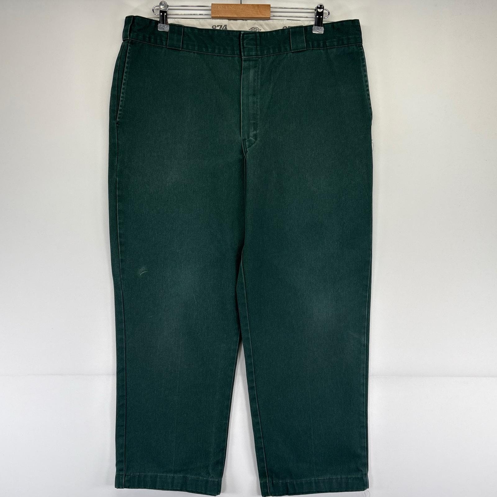 古着 ディッキーズ Dickies パンツ ワークパンツ センタープレス 874  グリーン系 メンズ