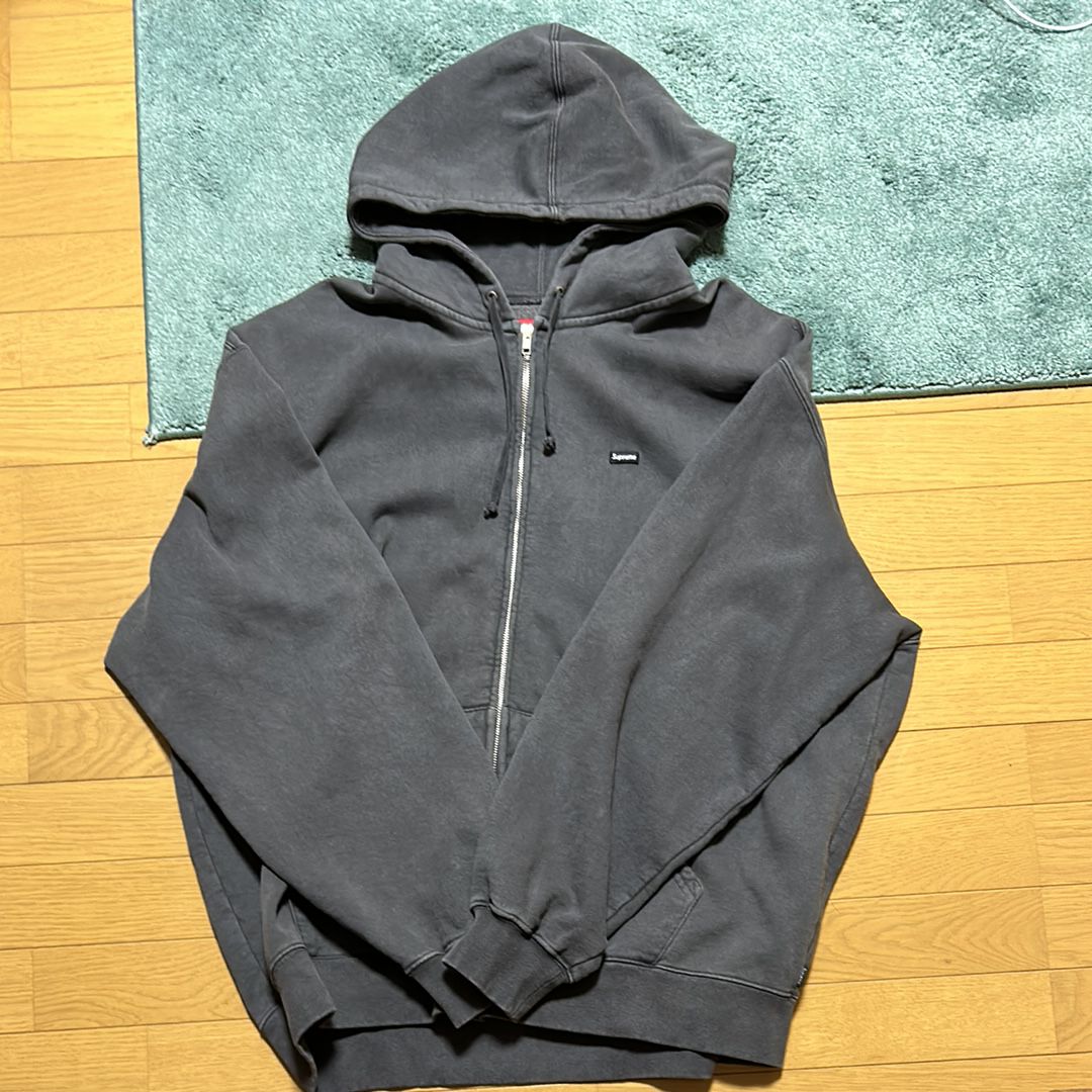 Supreme Overdyed Small Box Zip Up Hooded Sweatshirt "Black"