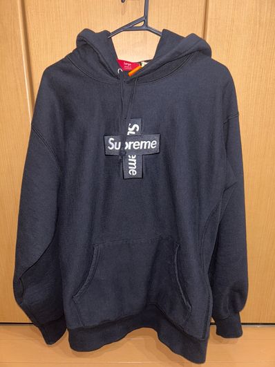 Supreme Cross Box Logo Hooded Sweatshirt "Black"