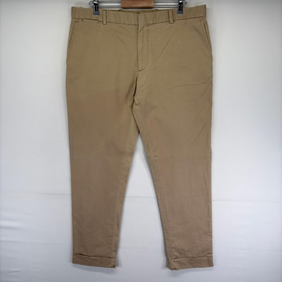 古着 ポロ・ラルフローレン POLO RALPH LAUREN パンツ ジッパーフライ テーパード チノパン W38 L32 ブラウン系 無地 メンズ