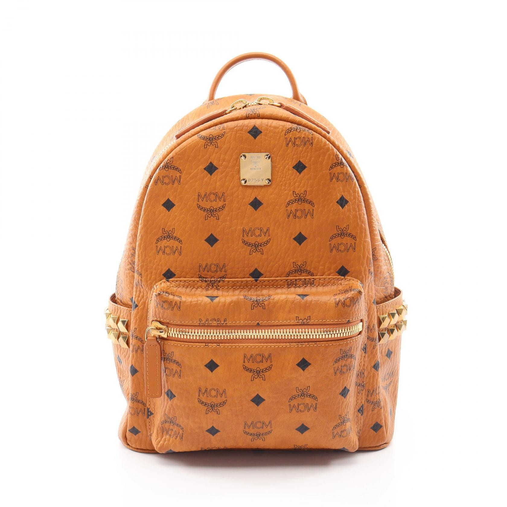 エム・シー・エム MCM ヴィセトス リュックサック バックパック バッグ レザー レディース ブラウン系 【中古】
