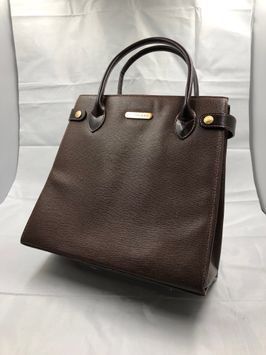 BURBERRY Leather Handle Bag "Brown"