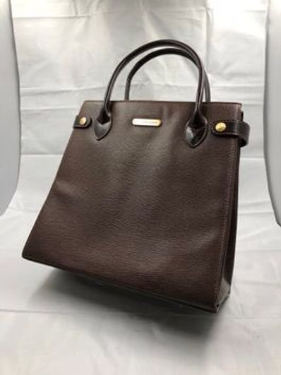 BURBERRY Leather Handle Bag "Brown"
