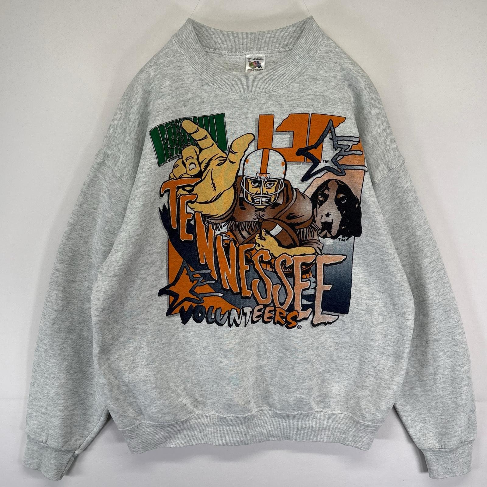 古着 90's/90年代 フルーツオブザルーム FRUIT OF THE LOOM USA製 スウェット トレーナー カレッジロゴ 大きいサイズ XL グレー メンズ