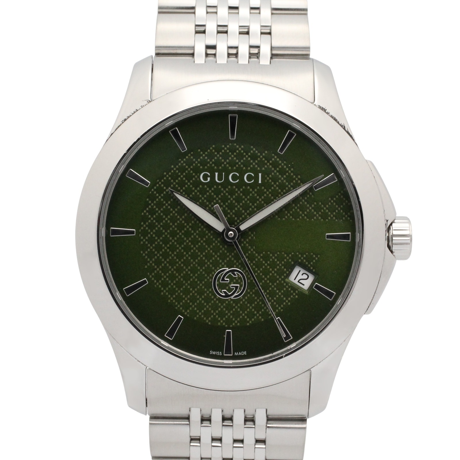 C (やや傷や汚れあり)】GUCCI グッチ インターロッキング 133.3 グレー 