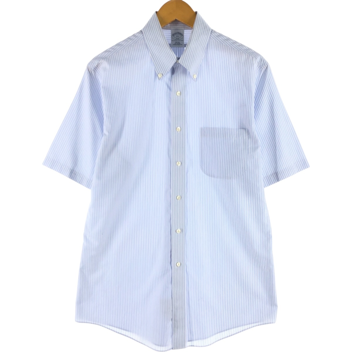 古着 ブルックスブラザーズ Brooks Brothers 346 半袖 ボタンダウン ストライプシャツ メンズM相当/eaa558326