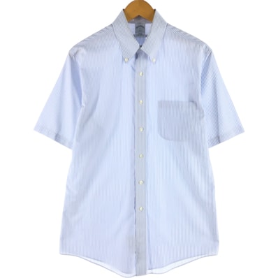 古着 ブルックスブラザーズ Brooks Brothers 346 半袖 ボタンダウン ストライプシャツ メンズM相当/eaa558326