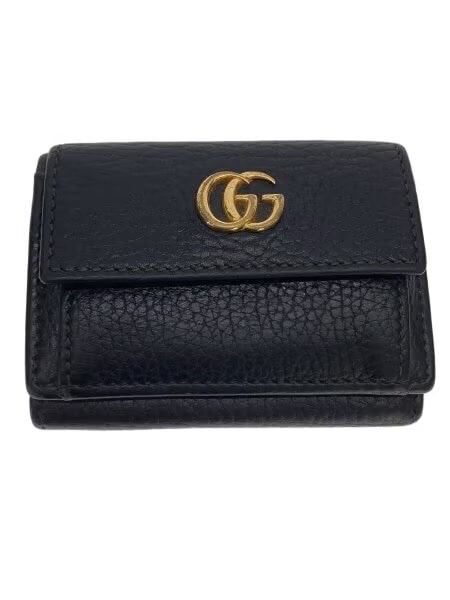 GUCCI Petit GG Marmont Leather Wallet "Black"