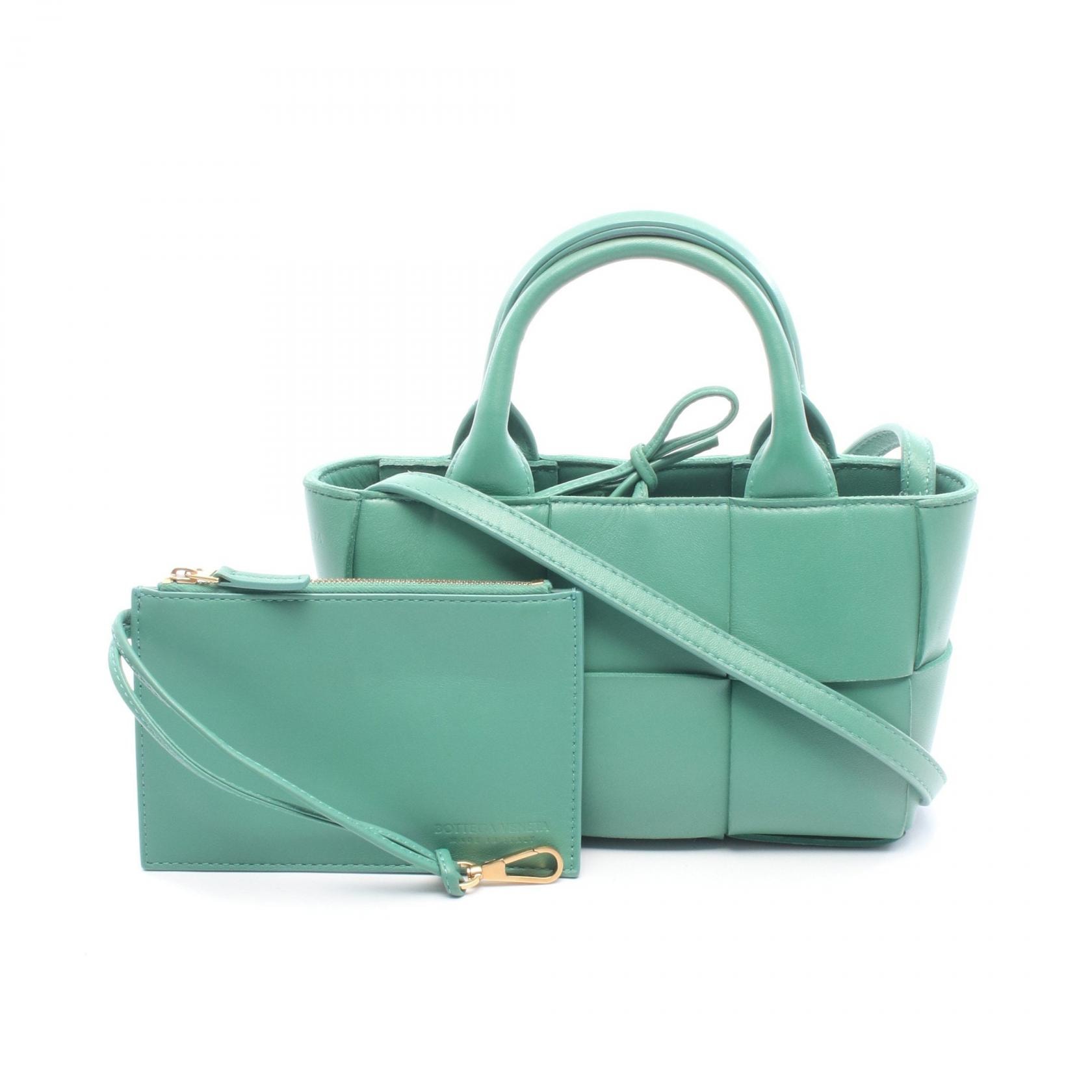 ボッテガヴェネタ BOTTEGA VENETA キャンディー アルコ トート 2WAY トートバッグ バッグ レザー レディース グリーン系 【中古】