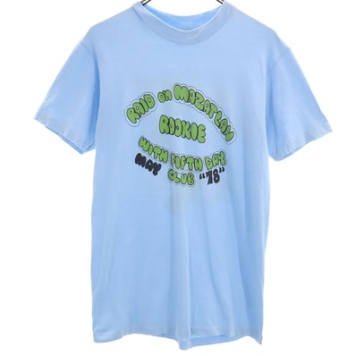 Hanes ヘインズ 70s USA製 ヴィンテージ オレンジタグ 半袖 Tシャツ M 水色