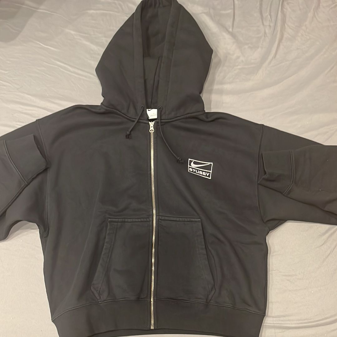 Stussy x Nike Stone Washed Fleece Zip Hoodie "Black" (US Size) FJ9175-010 