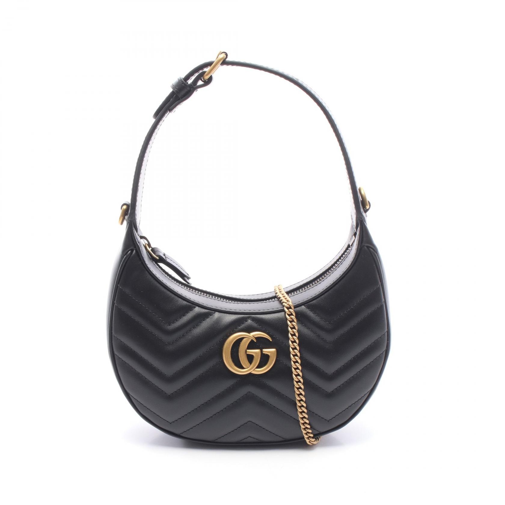 グッチ GUCCI GGマーモント 2WAY ハンドバッグ バッグ レザー レディース ブラック系 699514DTDHT1000 【新品】
