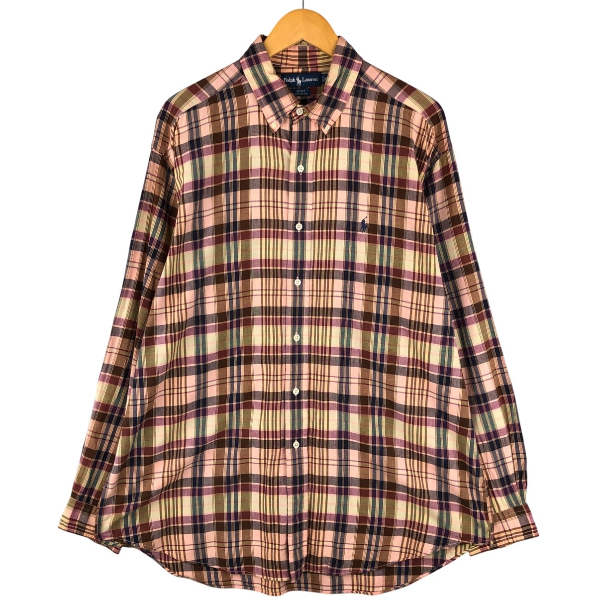 古着 ラルフローレン Ralph Lauren BLAKE 長袖 ボタンダウンチェックシャツ メンズXL相当/eaa593732