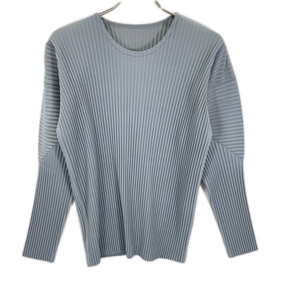 オムプリッセ イッセイミヤケ 25SS HP51JK182 ブルーグレー COLOR PLEATS/カラープリーツ ロングスリーブ カットソー 2