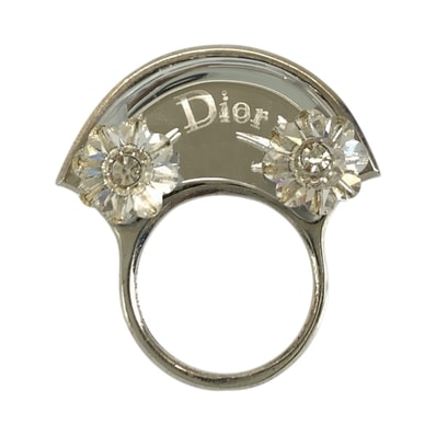 美品 Dior ディオール フラワー シルバー メタル リング 指輪 12号 1-0292572 【中古】