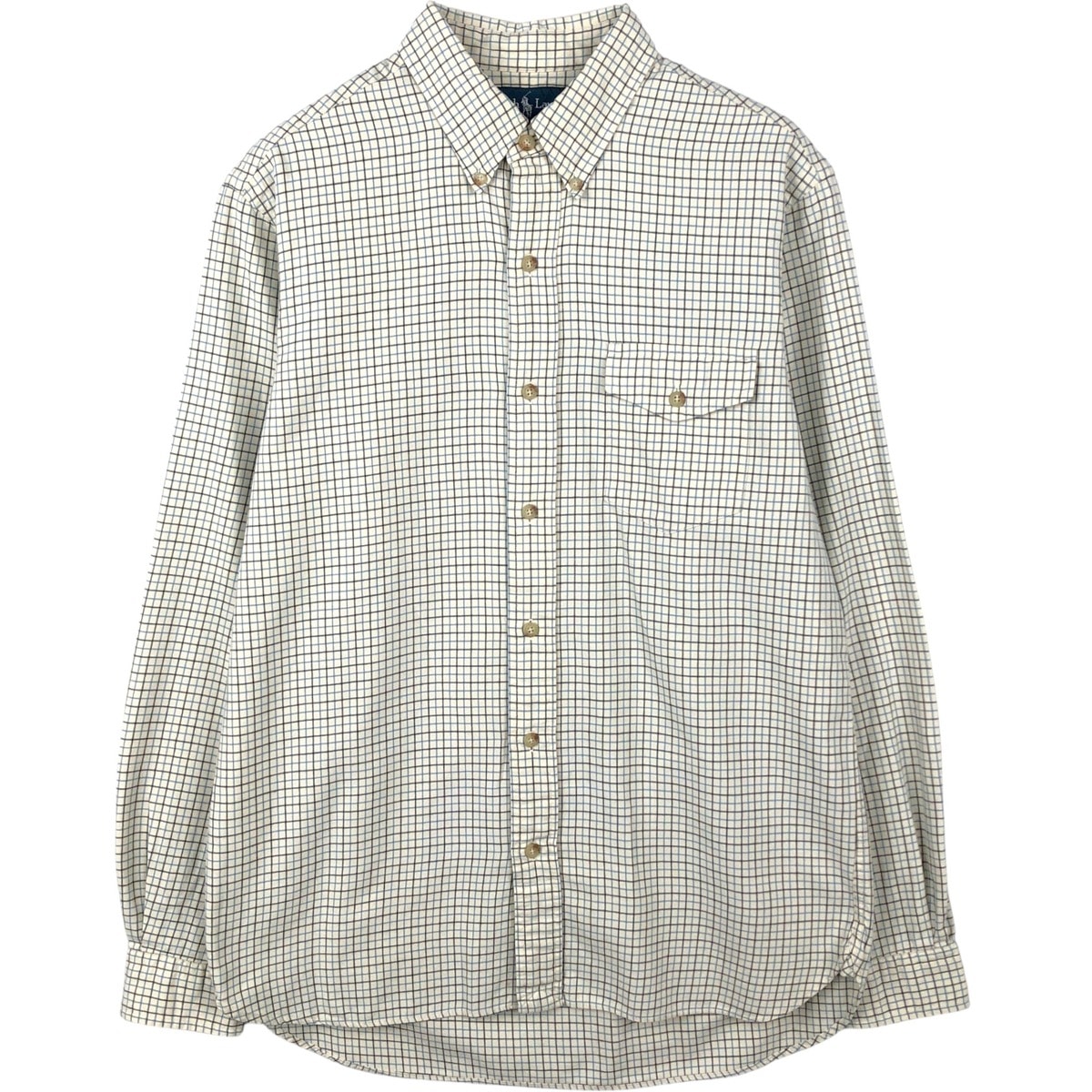 古着 ラルフローレン Ralph Lauren BLAKE 長袖 ボタンダウンチェックシャツ メンズM相当/eaa649921