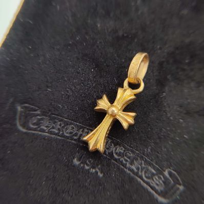 Chrome Hearts 22K CH Cross Baby Fat Charm "Yellow Gold"