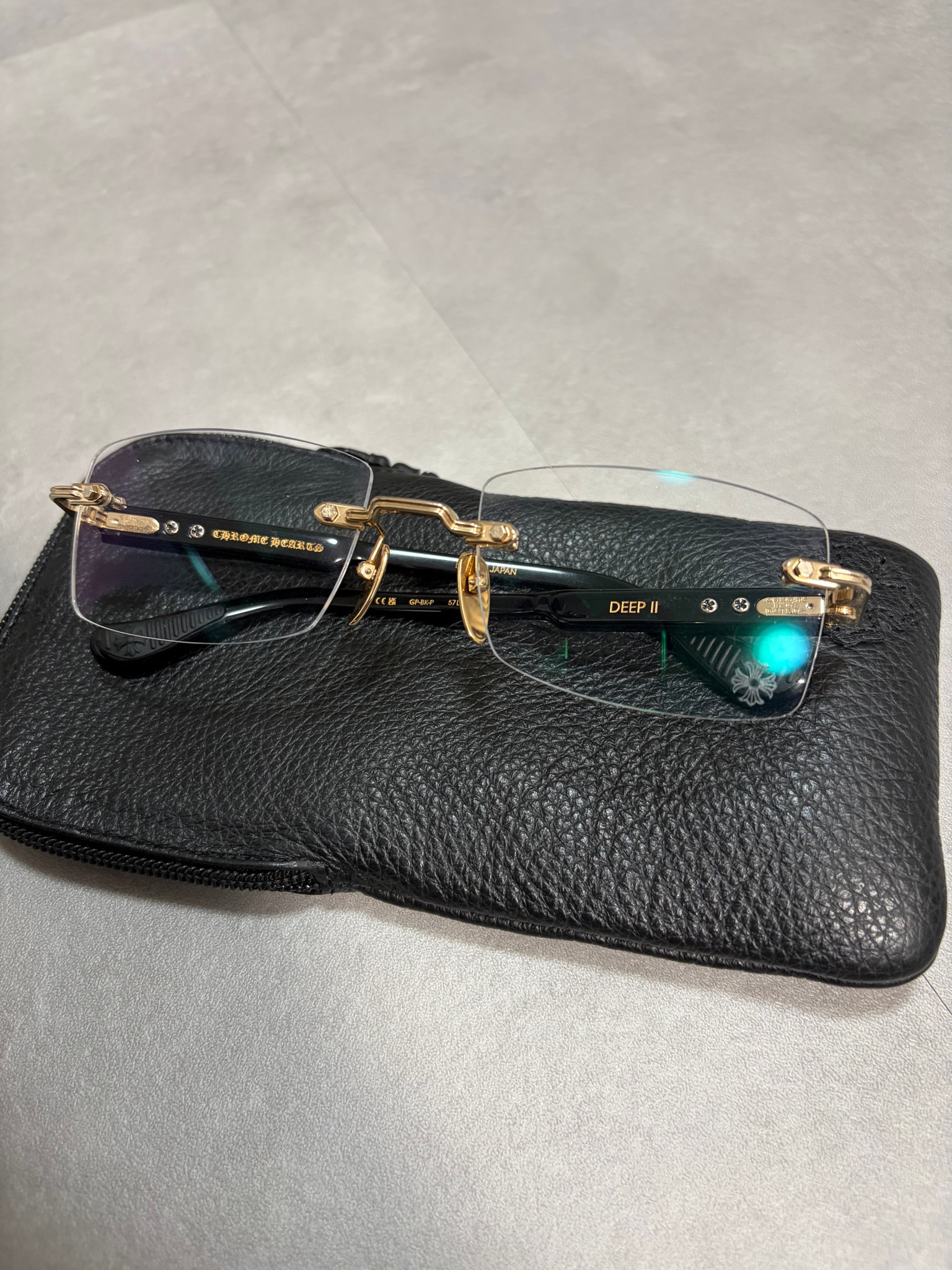 Chrome Hearts DEEP II Floral Cross Eyewear "Black/Gold"