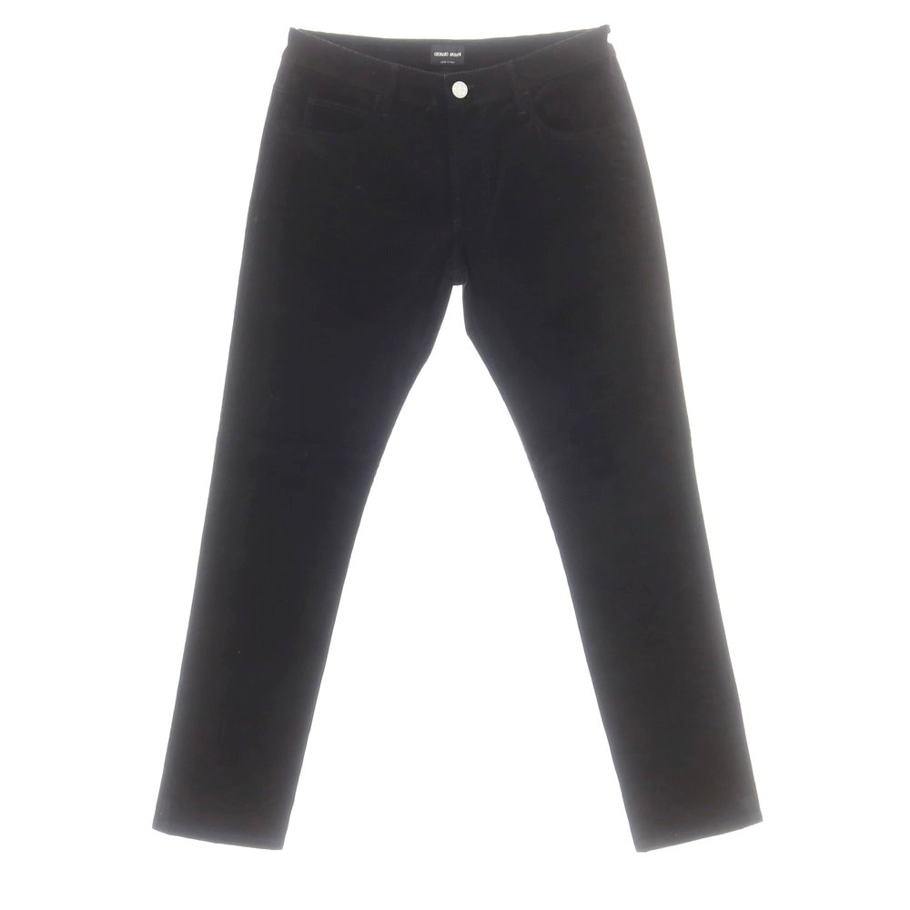 【中古】ジョルジオアルマーニ GIORGIO ARMANI ストレッチ コットンカシミヤ 細畝 コーデュロイパンツ ブラック【サイズ31】【メンズ】