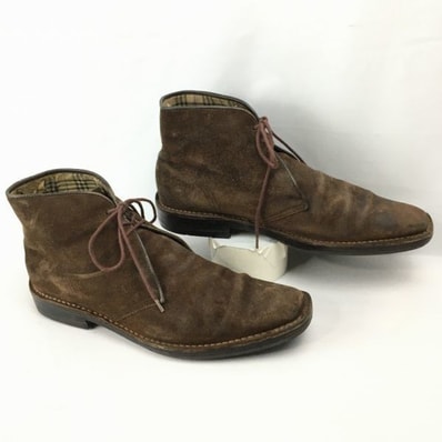 Burberry/バーバリー 本革チャッカブーツ size26.0 ゆったり ダークブラウン/茶/BROWN〉/men's 管No.WZC208
