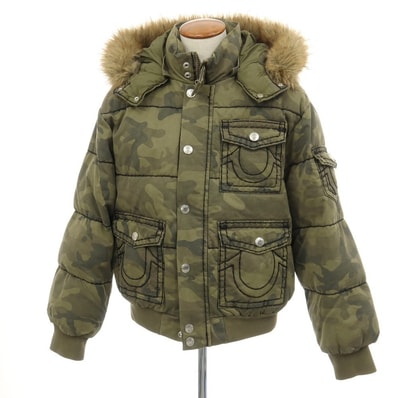 【中古】シュプリーム Supreme × True Religion 2025年秋冬 Puffer Jacket カモフラージュ 中綿ブルゾン オリーブグリーン【サイズM】【メンズ】