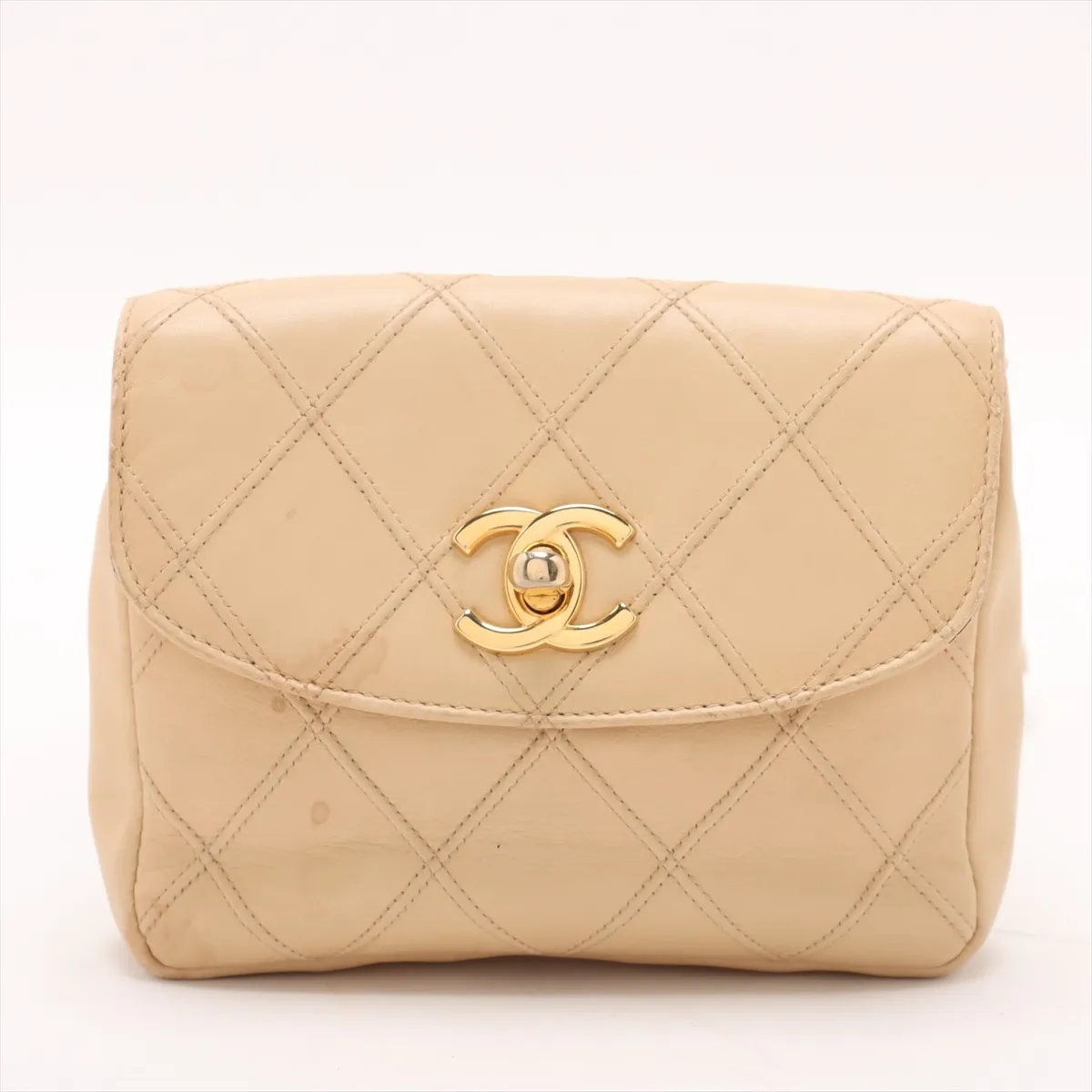 シャネル ビコローレラムスキン ココマーク ベージュボディバッグ