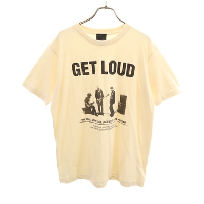 BEAMS T ビームスティー GET LOUD 半袖 Tシャツ FREE ベージュ ジミー・ペイジ ジ・エッジ ジャック・ホワイト 映画