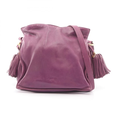 ロエベ LOEWE フラメンコ22 ショルダーバッグ バッグ レザー レディース パープル系 【中古】