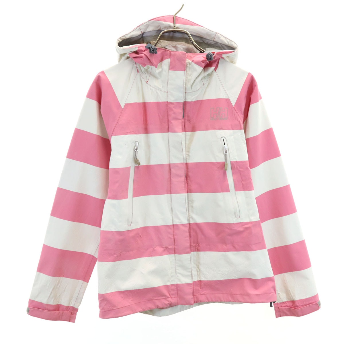 HELLY HANSEN ヘリーハンセン ボーダー柄 ジップジャケット M ピンク系 防水