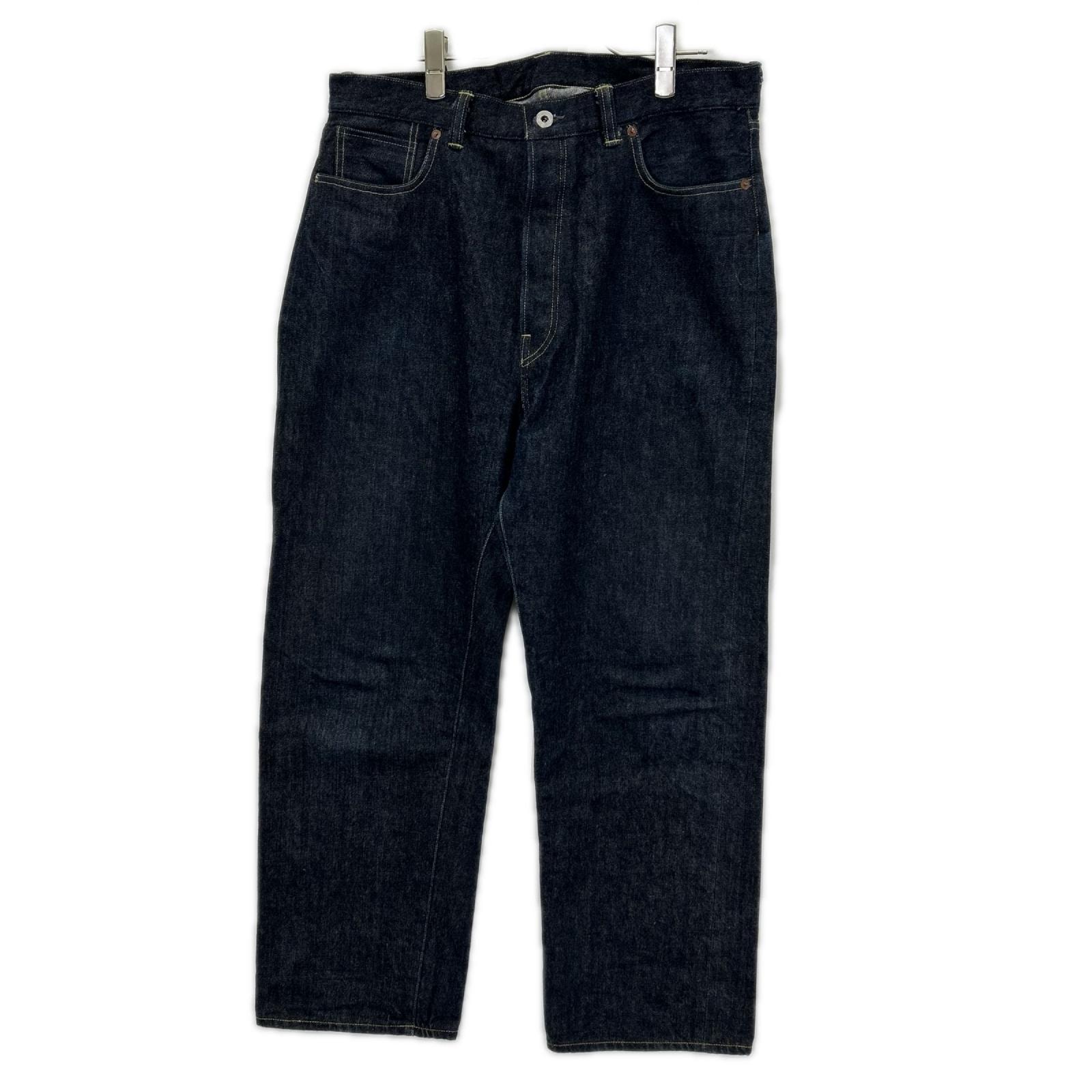 アプレッセ 26SS AP-4001 インディゴ/ワンウォッシュ オリジナルタックボタン 13.5oz Washed Denim Wide Pants 34/30