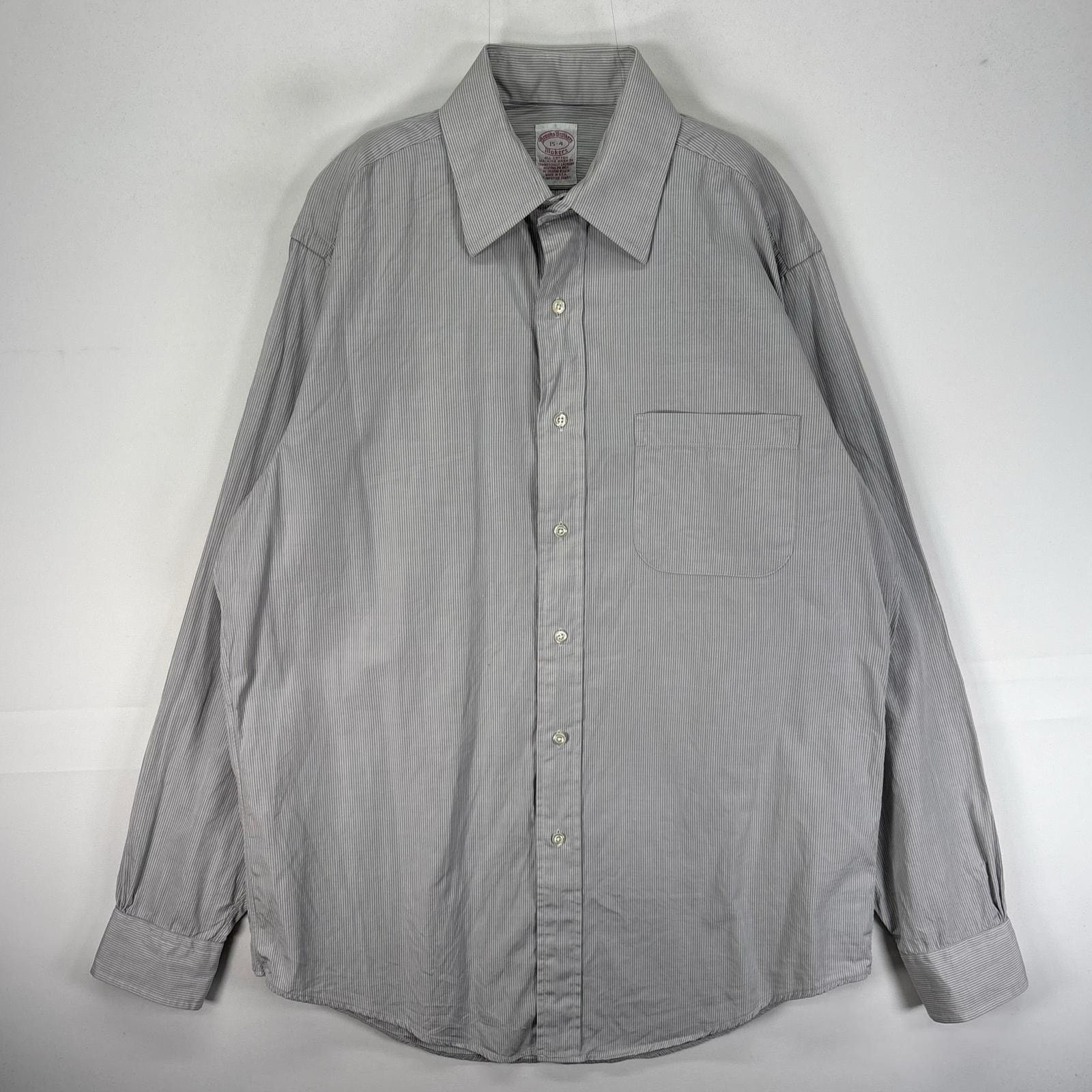 古着 90's/90年代 ヴィンテージ ブルックスブラザーズ Brooks Brothers 長袖シャツ USA製 M  グレー系 ストライプ メンズ