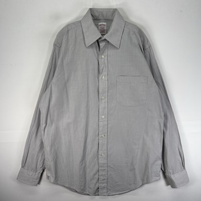 古着 90's/90年代 ヴィンテージ ブルックスブラザーズ Brooks Brothers 長袖シャツ USA製 M グレー系 ストライプ メンズ
