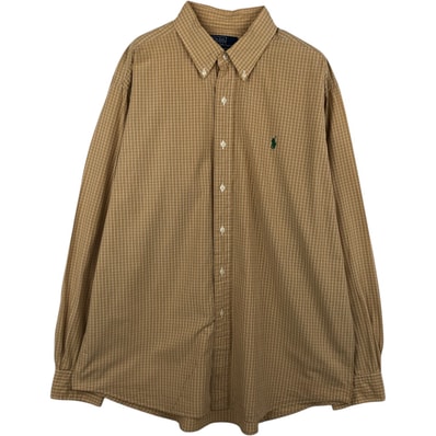 古着 ラルフローレン Ralph Lauren POLO by Ralph Lauren CUSTOM FIT 長袖 ボタンダウンチェックシャツ メンズXL相当/eaa634859