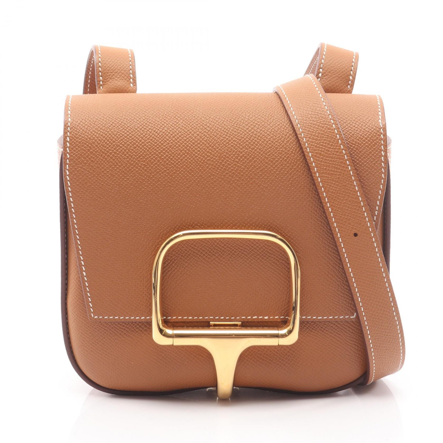 エルメス HERMES デッラ カヴァッレリア ミニ ショルダーバッグ バッグ レザー ヴォーエプソン ヴォーエプソン ゴールド B刻印(2023年製造) レディース ブラウン系 【中古】