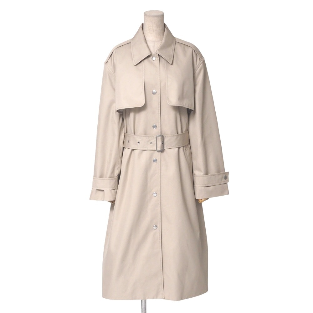■美品■2024SS■COACH コーチ DBL GUN FLP SNP TRNC THE トレンチコート サイズL ベルテッドコート スプリングコート ロング 裏地 : Cロゴ ブランド古着【中古】20250523/RA4741
